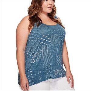 Lucky Brand Plus Size Sleeveless Keyhole Back Top